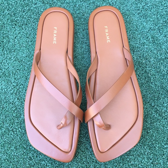 Frame Denim Shoes - New Frame Denim Le Montauk Sandal Leather Tobacco Tan 38